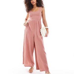 NWT ASOS scoop neck wide leg jumpsuit in mauve size 2